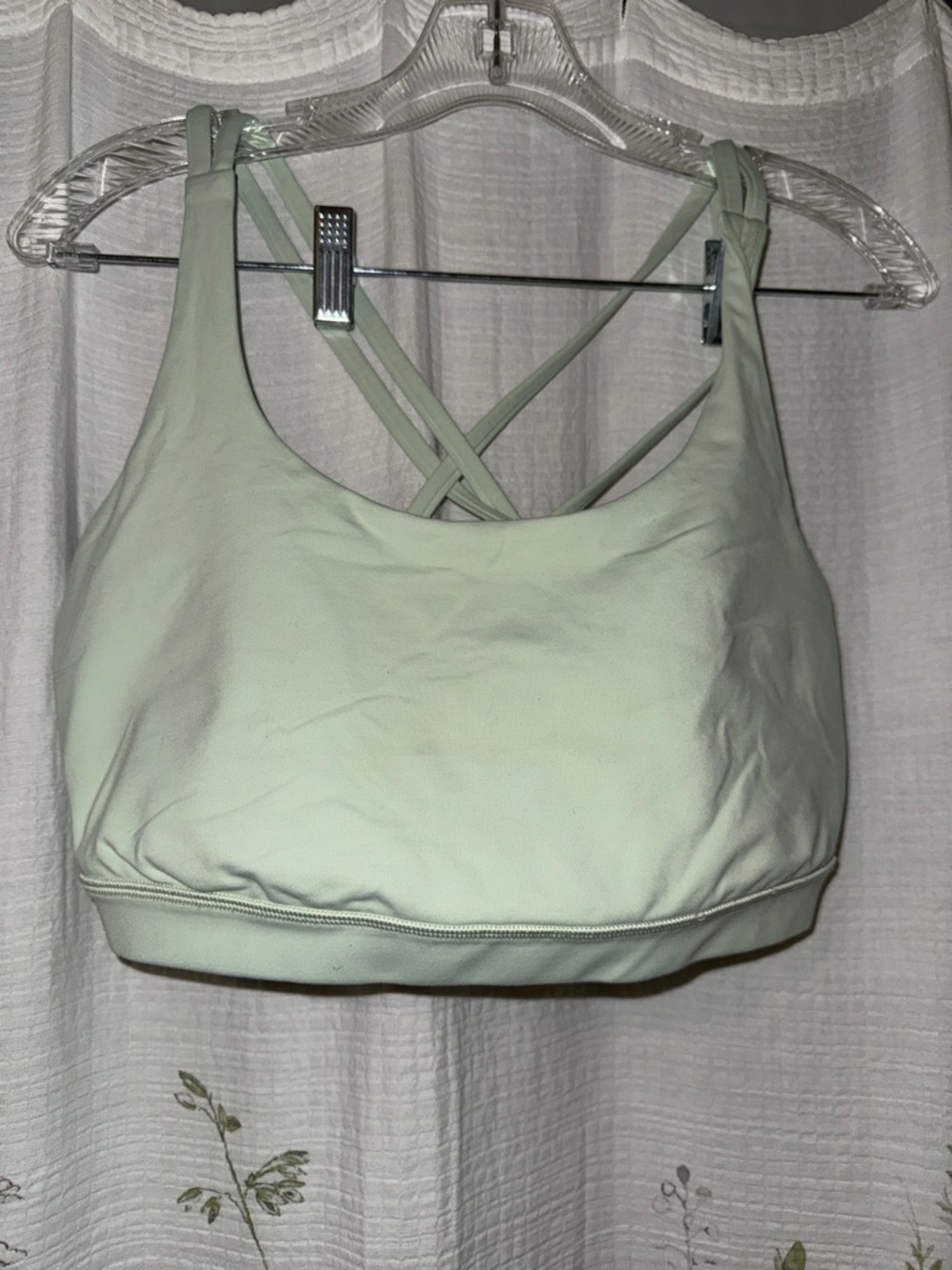 Lululemon Light Mint Green Strappy Sports Bra